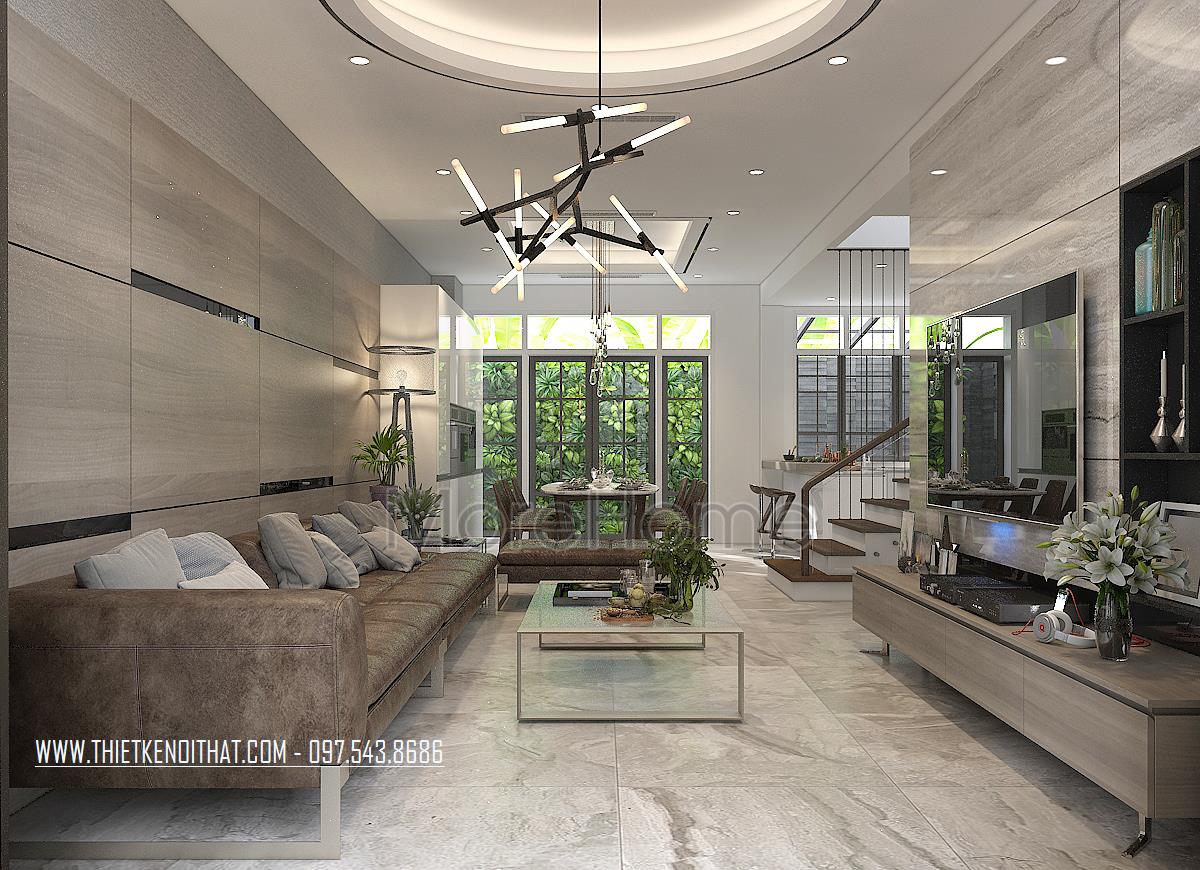 Thiết kế nội thất phòng khách biệt thự Vinhomes Imperia hải phòng 